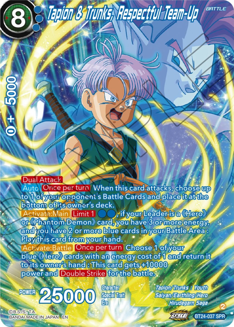 Tapin & Trunks, Respectful Team-Up (SPR) (BT24-037) [Beyond Generations] | Devastation Store