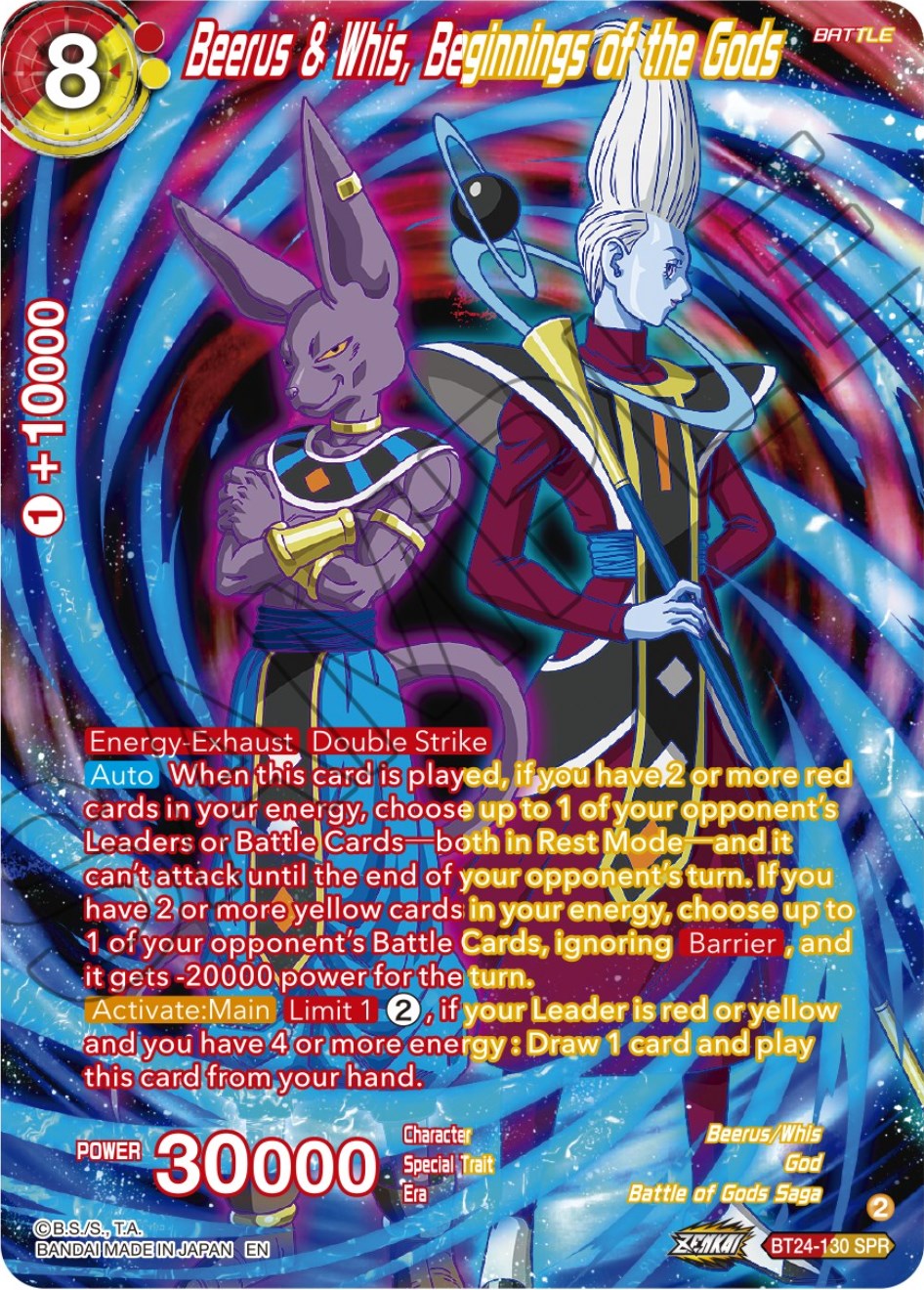 Beerus & Whis, Beginnings of the Gods (SPR) (BT24-130) [Beyond Generations] | Devastation Store