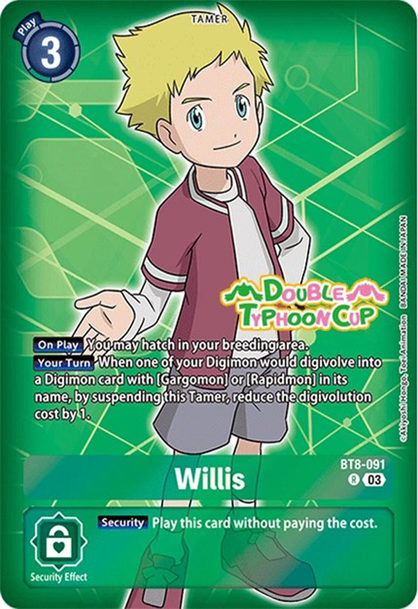 Willis [BT8-091] (Reprint) [Starter Deck: Double Typhoon Advanced Deck Set Pre-Release Cards] | Devastation Store