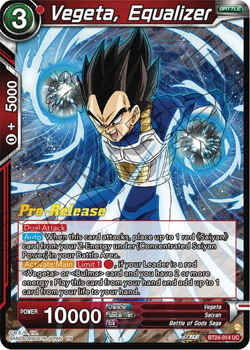 Vegeta, Equalizer (BT24-014) [Beyond Generations Prerelease Promos] | Devastation Store