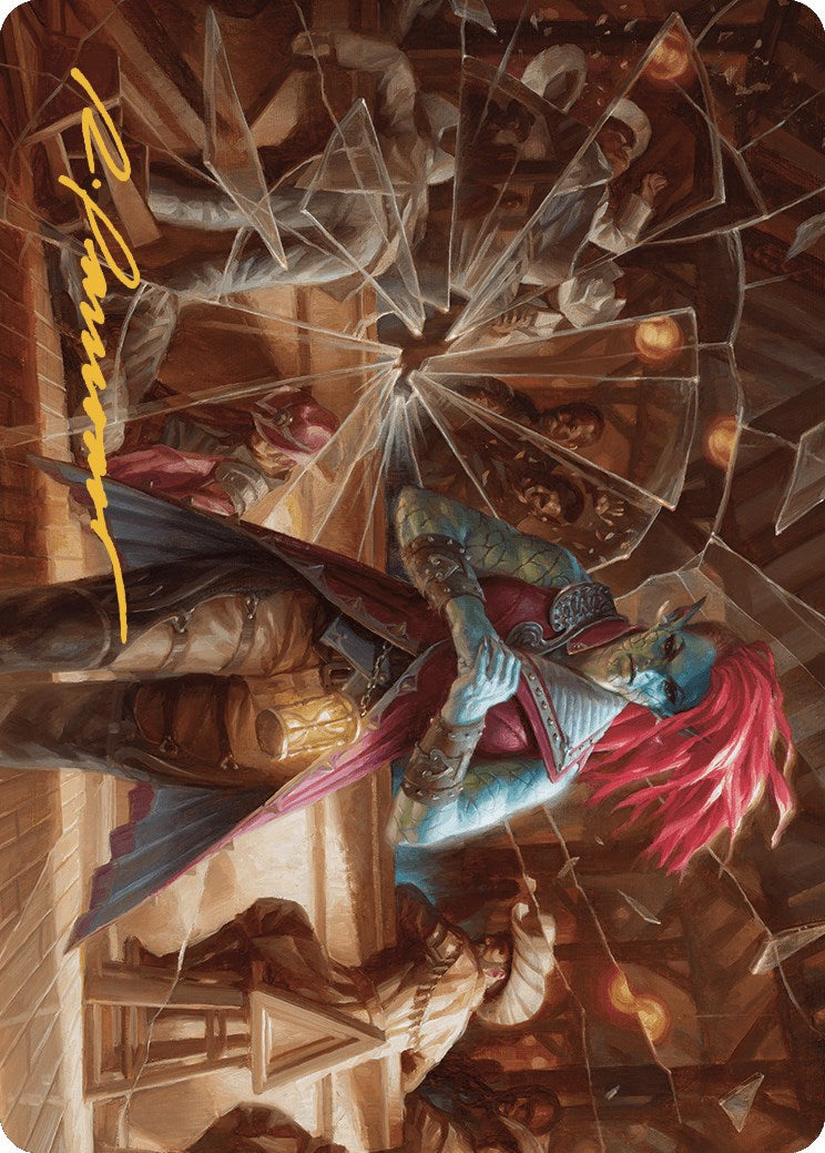 Obeka, Splitter of Seconds Art Card (Gold-Stamped Signature) [Outlaws of Thunder Junction Art Series] | Devastation Store