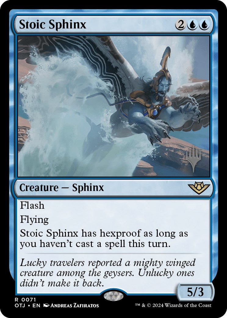 Stoic Sphinx (Promo Pack) [Outlaws of Thunder Junction Promos] | Devastation Store