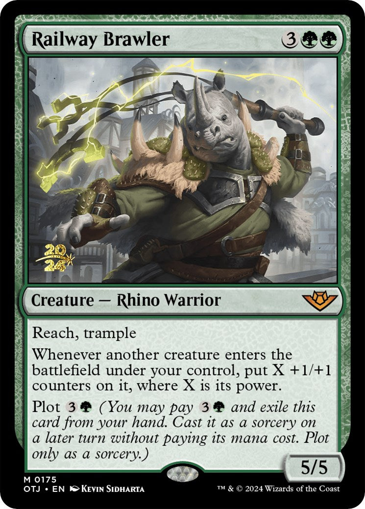 Railway Brawler [Outlaws of Thunder Junction Prerelease Promos] | Devastation Store