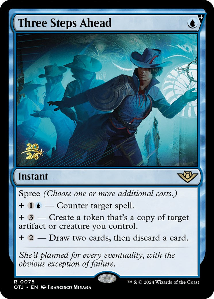 Three Steps Ahead [Outlaws of Thunder Junction Prerelease Promos] | Devastation Store