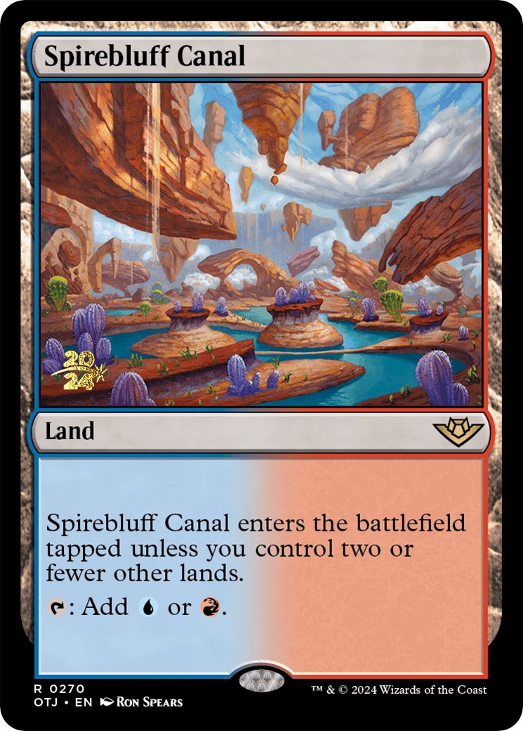 Spirebluff Canal (OTJ) [Outlaws of Thunder Junction Prerelease Promos] | Devastation Store