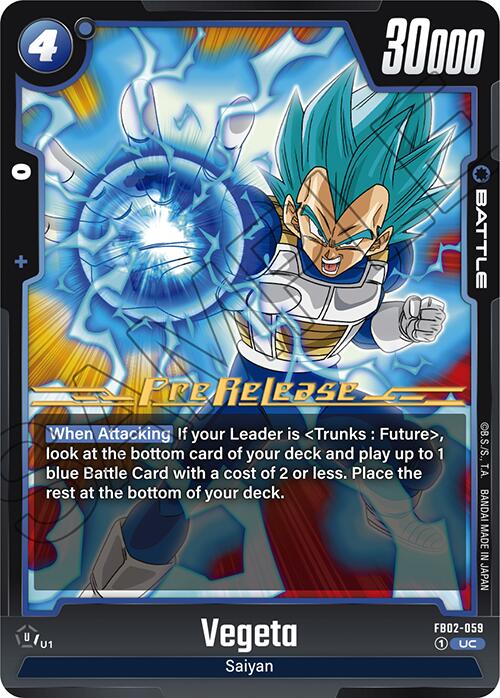 Vegeta (FB02-059) [Blazing Aura Pre-Release Cards] | Devastation Store