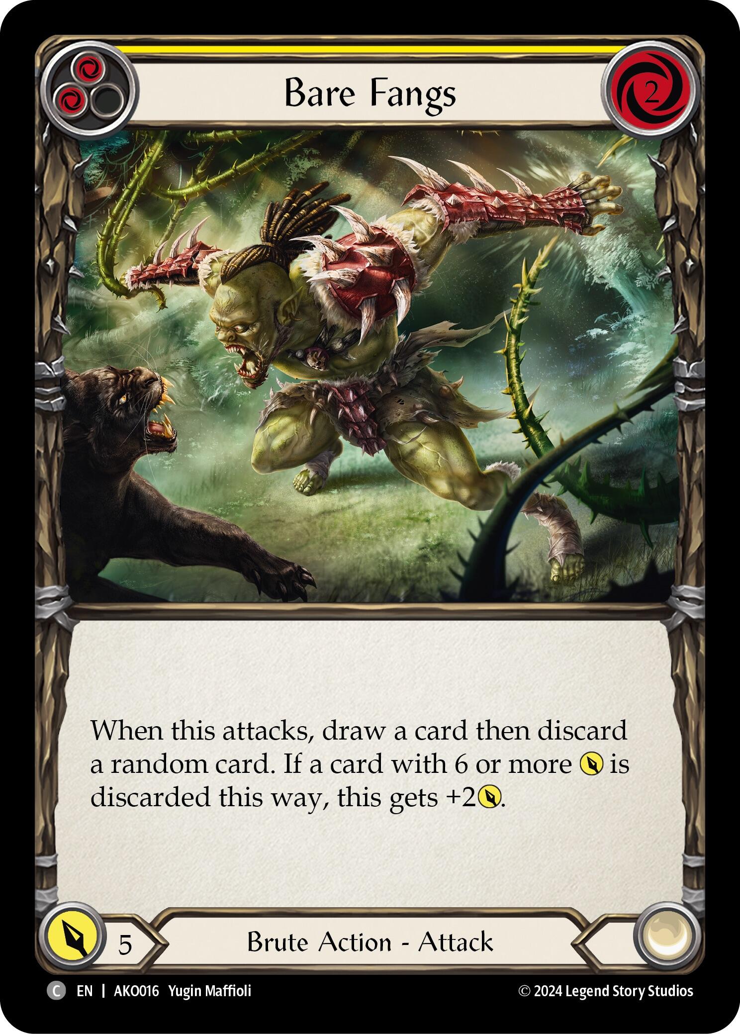 Bare Fangs (Yellow) [AKO016] (Armory Deck: Kayo) | Devastation Store