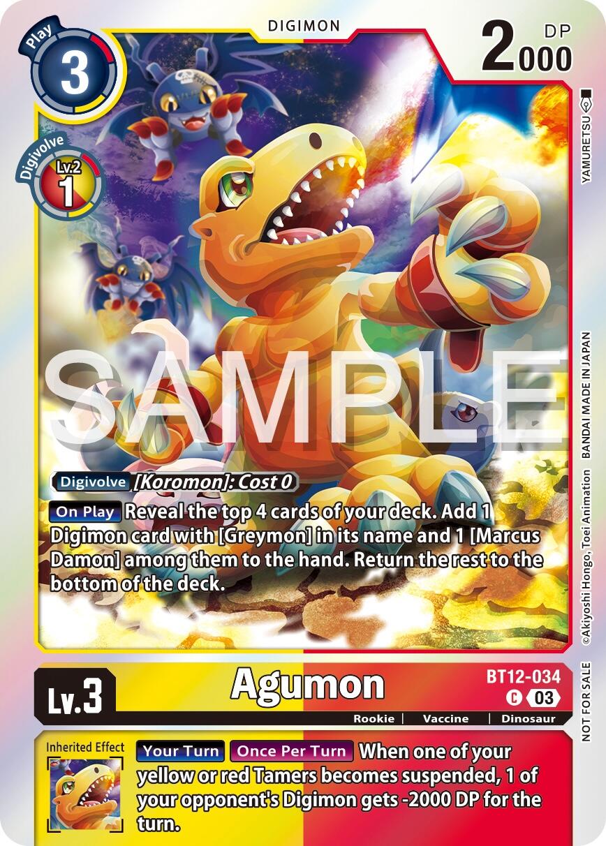 Agumon [BT12-034] (Official Tournament Vol.13 Winner Pack) [Across Time Promos] | Devastation Store