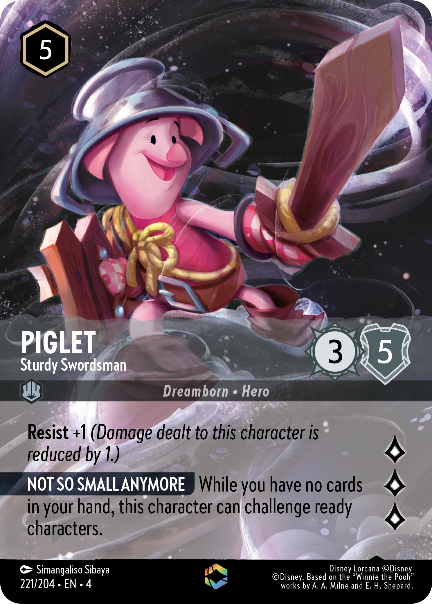 Piglet - Sturdy Swordsman (Enchanted) (221/204) [Ursula's Return] | Devastation Store
