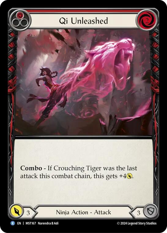 Qi Unleashed (Red) [MST167] (Part the Mistveil)  Rainbow Foil | Devastation Store