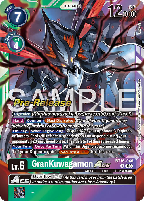 GranKuwagamon Ace [BT16-046] [Beginning Observer Pre-Release Promos] | Devastation Store