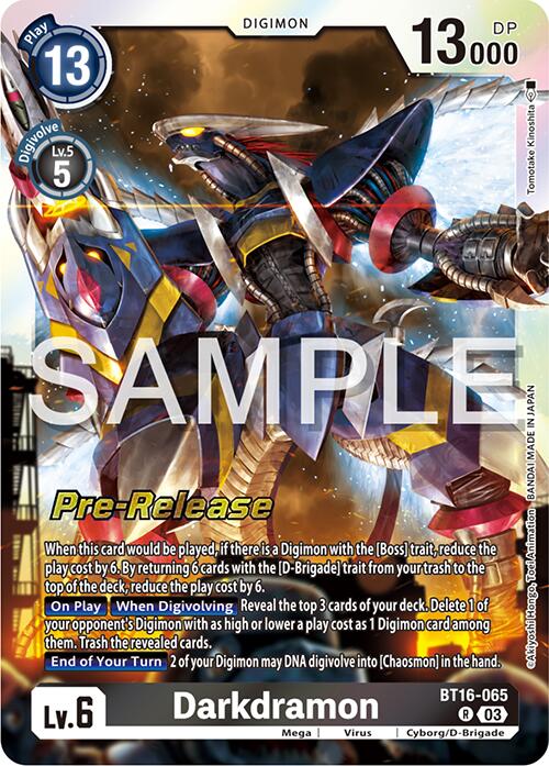 Darkdramon [BT16-065] [Beginning Observer Pre-Release Promos] | Devastation Store