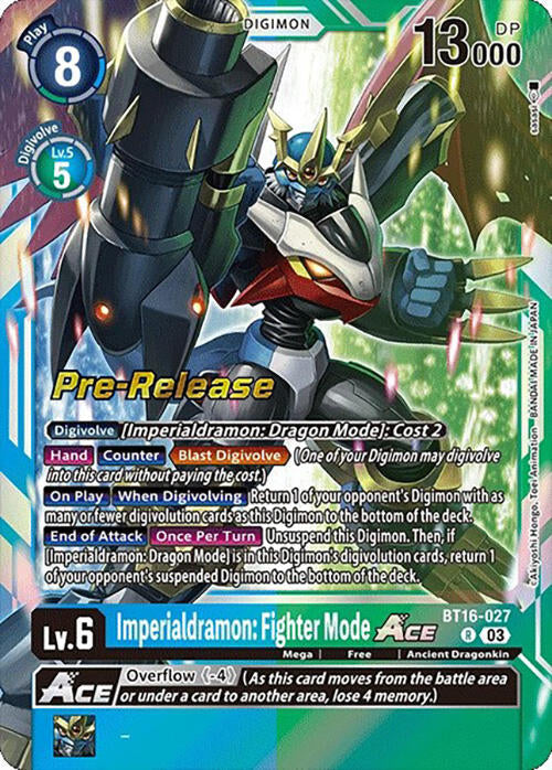 Imperialdramon: Fighter Mode Ace [BT16-027] [Beginning Observer Pre-Release Promos] | Devastation Store