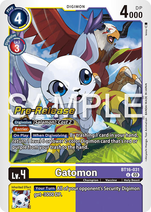 Gatomon [BT16-031] [Beginning Observer Pre-Release Promos] | Devastation Store