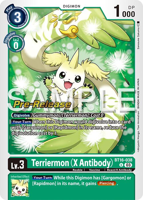 Terriermon (X Antibody) [BT16-038] [Beginning Observer Pre-Release Promos] | Devastation Store