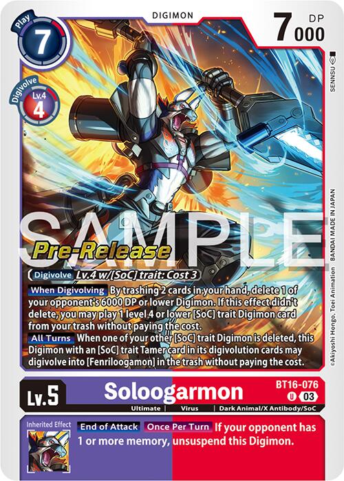 Soloogarmon [BT16-076] [Beginning Observer Pre-Release Promos] | Devastation Store
