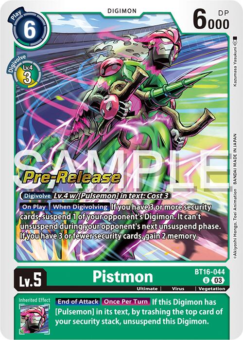 Pistmon [BT16-044] [Beginning Observer Pre-Release Promos] | Devastation Store