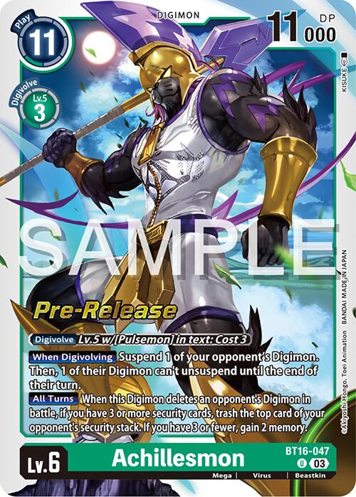 Achillesmon [BT16-047] [Beginning Observer Pre-Release Promos] | Devastation Store