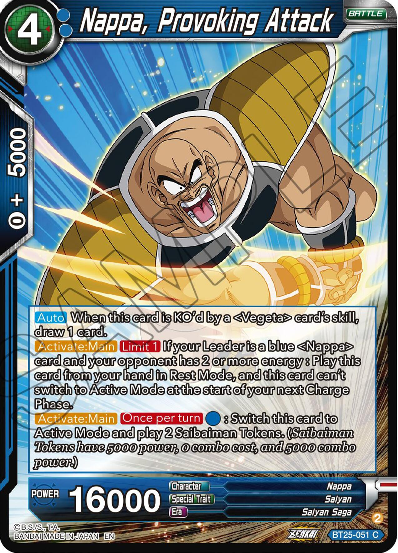 Nappa, Provoking Attack (BT25-051) [Legend of the Dragon Balls] | Devastation Store