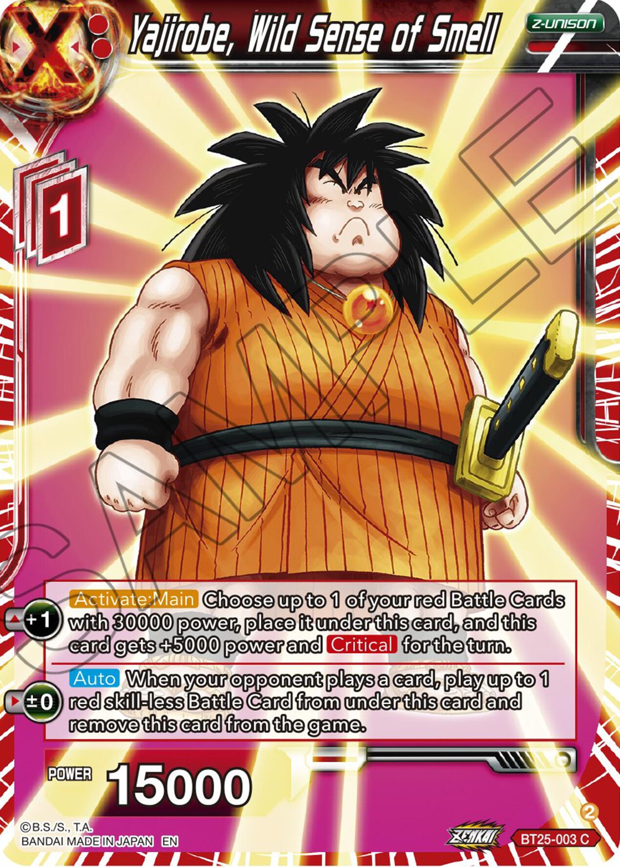 Yajirobe, Wild Sense of Smell (BT25-003) [Legend of the Dragon Balls] | Devastation Store