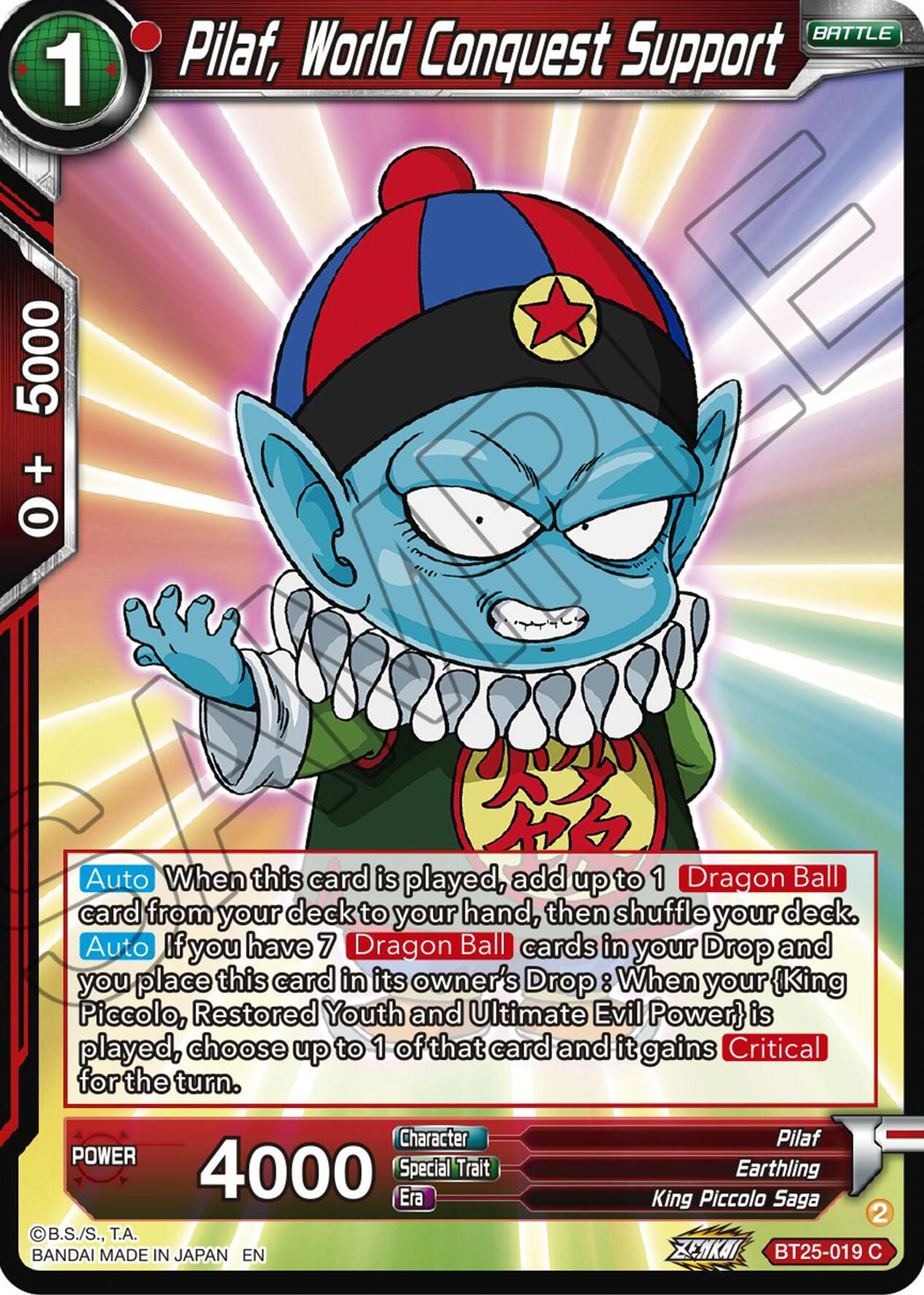 Pilaf, World Conquest Support (BT25-019) [Legend of the Dragon Balls] | Devastation Store