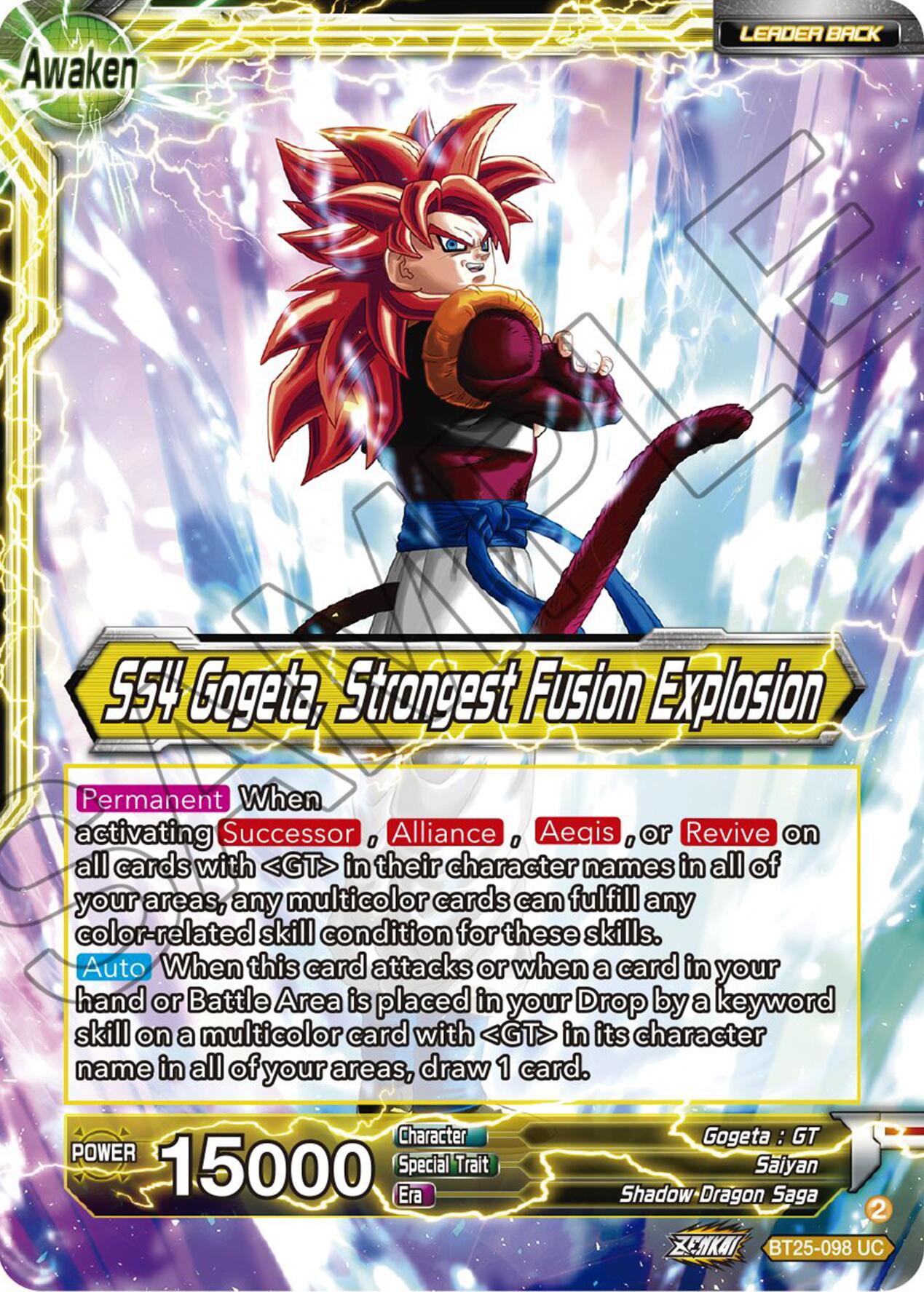 SS4 Son Goku & SS4 Vegeta // SS4 Gogeta, Strongest Fusion Explosion (BT25-098 UC) [Legend of the Dragon Balls] | Devastation Store