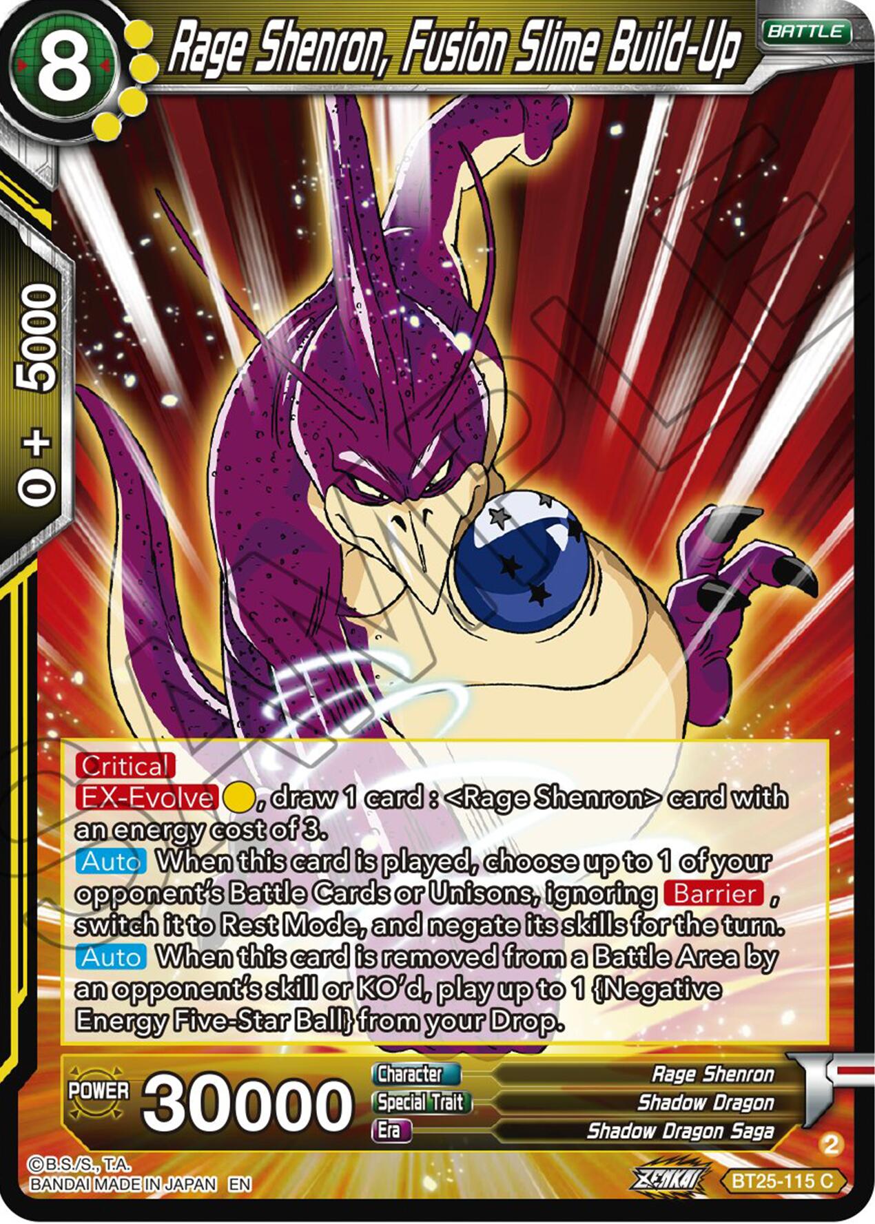 Rage Shenron, Fusion Slime Build-Up (BT25-115) [Legend of the Dragon Balls] | Devastation Store