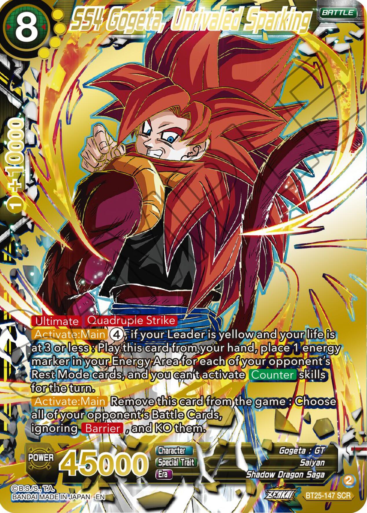 SS4 Gogeta, Unrivaled Sparking (BT25-147) [Legend of the Dragon Balls] | Devastation Store