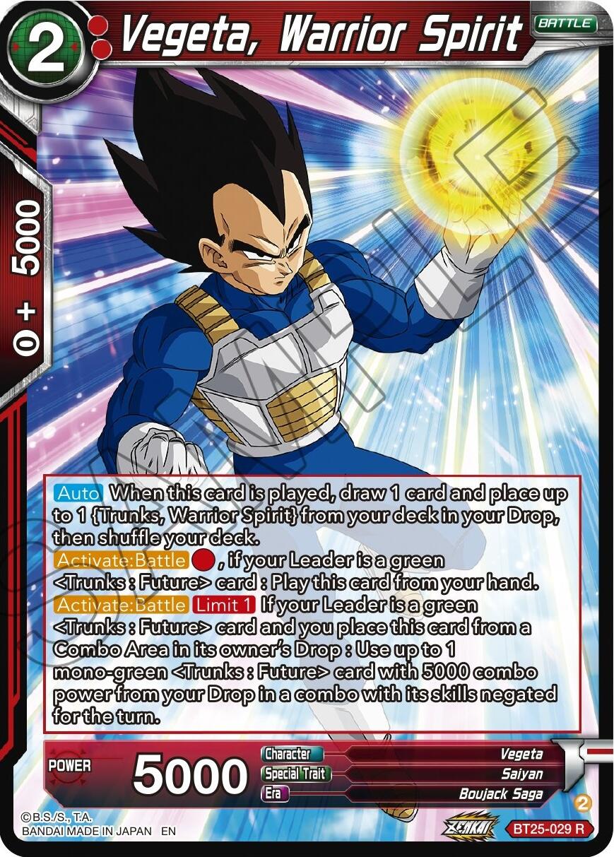 Vegeta, Warrior Spirit (BT25-029) [Legend of the Dragon Balls] | Devastation Store