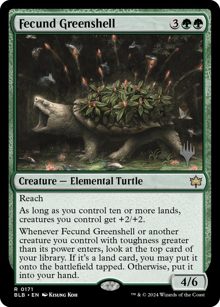 Fecund Greenshell (Promo Pack) [Bloomburrow Promos] | Devastation Store
