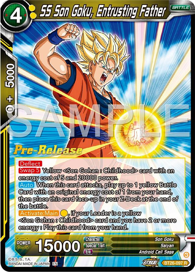 SS Son Goku, Entrusting Father (BT26-097) [Ultimate Advent Prerelease Promos] | Devastation Store