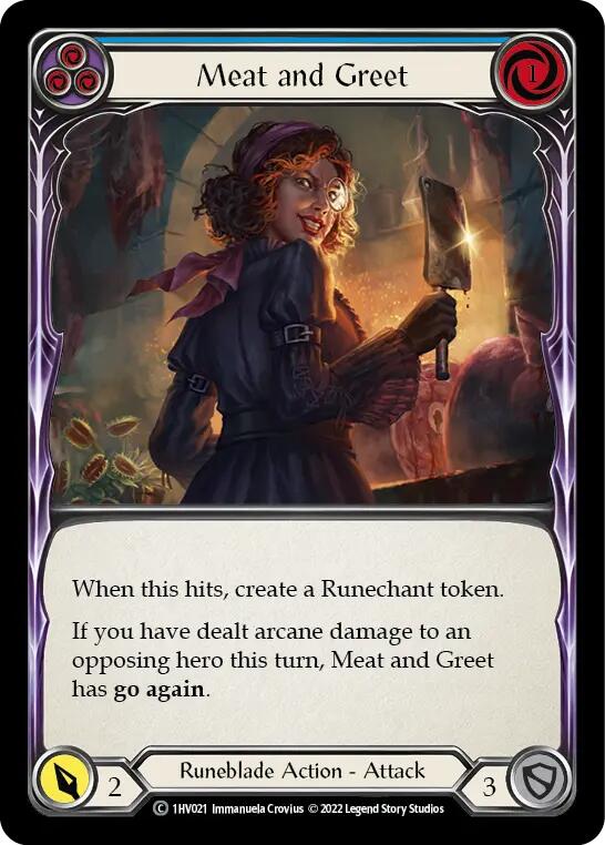 Meat and Greet (Blue) [1HV021] (Historic Pack 1 Blitz Deck Viserai) | Devastation Store