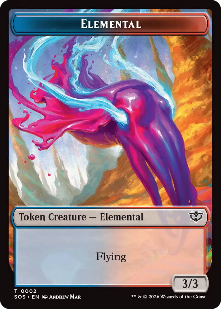 Elemental (0002) // Treasure Double-Sided Token [Secrets of Strixhaven Tokens] | Devastation Store