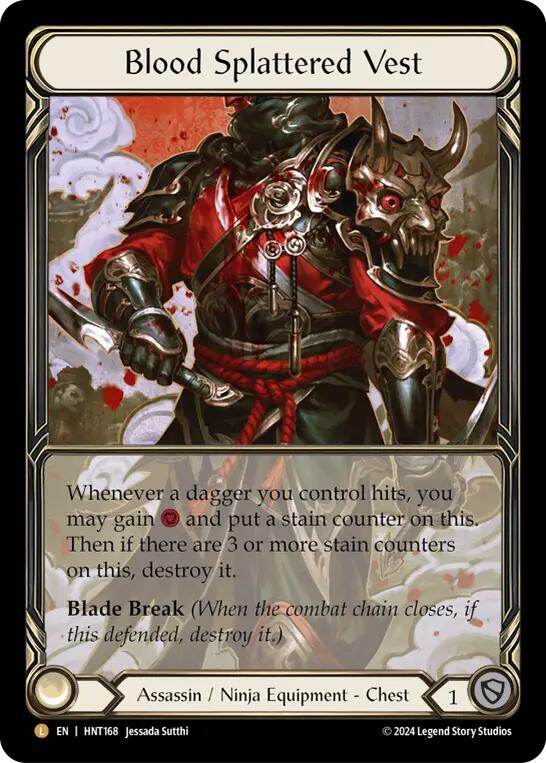 Blood Splattered Vest (Extended Art) [HNT168] (The Hunted)  Cold Foil | Devastation Store
