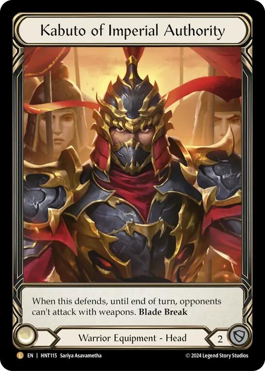 Kabuto of Imperial Authority (Extended Art) [HNT115] (The Hunted)  Cold Foil | Devastation Store