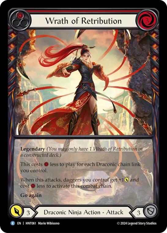 Wrath of Retribution (Red) (Extended Art) [HNT061] (The Hunted)  Rainbow Foil | Devastation Store