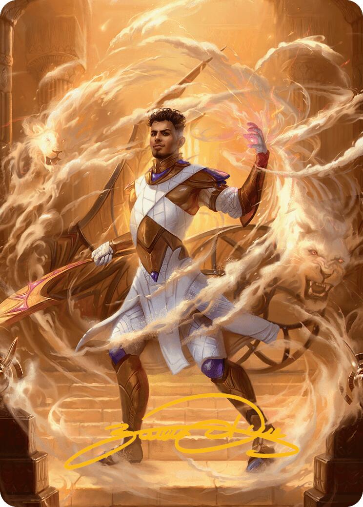 Basri, Tomorrow's Champion Art Card (Gold-Stamped Signature) [Aetherdrift Art Series] | Devastation Store