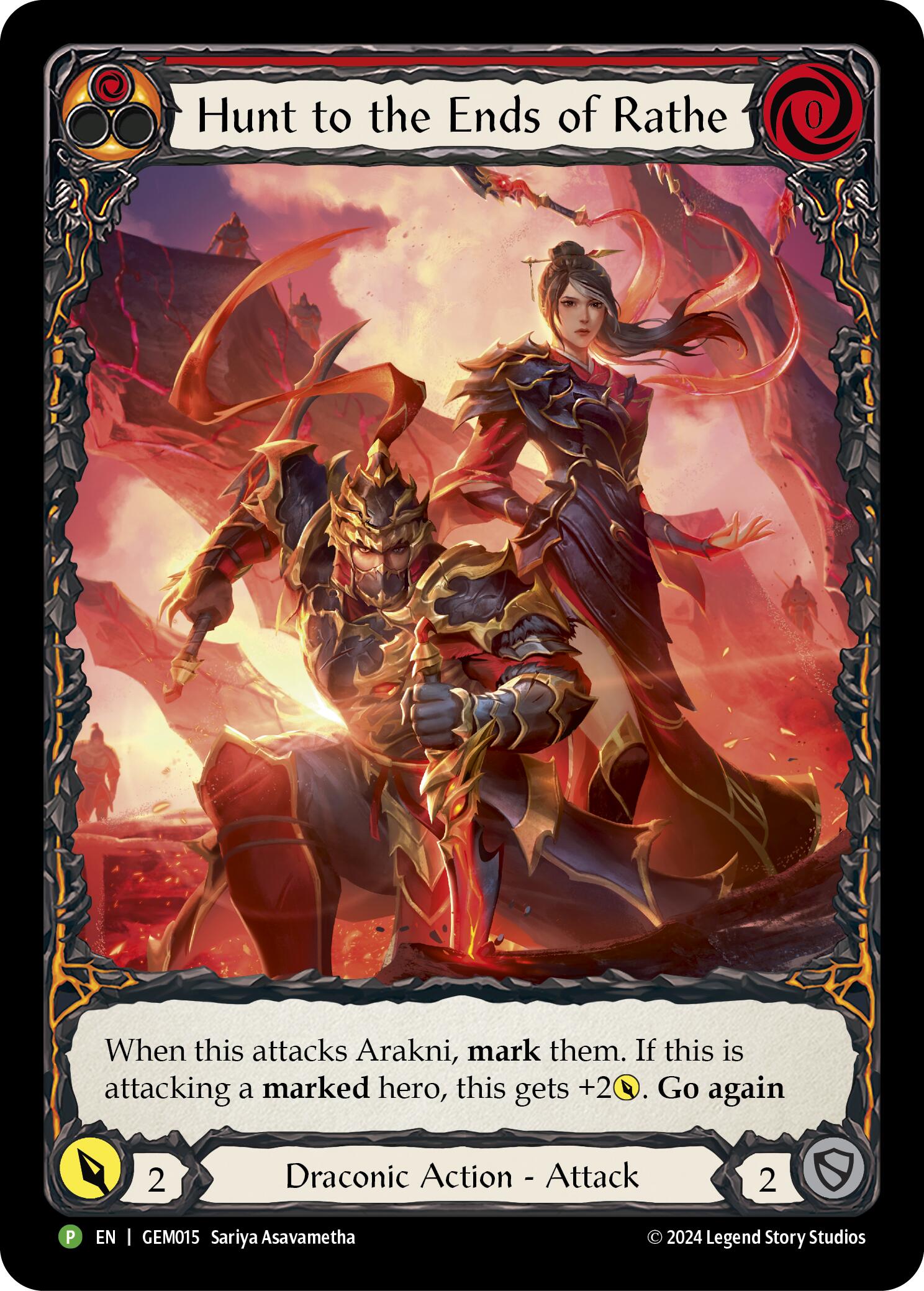 Hunt to the Ends of Rathe (Red) [GEM015] (GEM Pack 1)  Rainbow Foil | Devastation Store