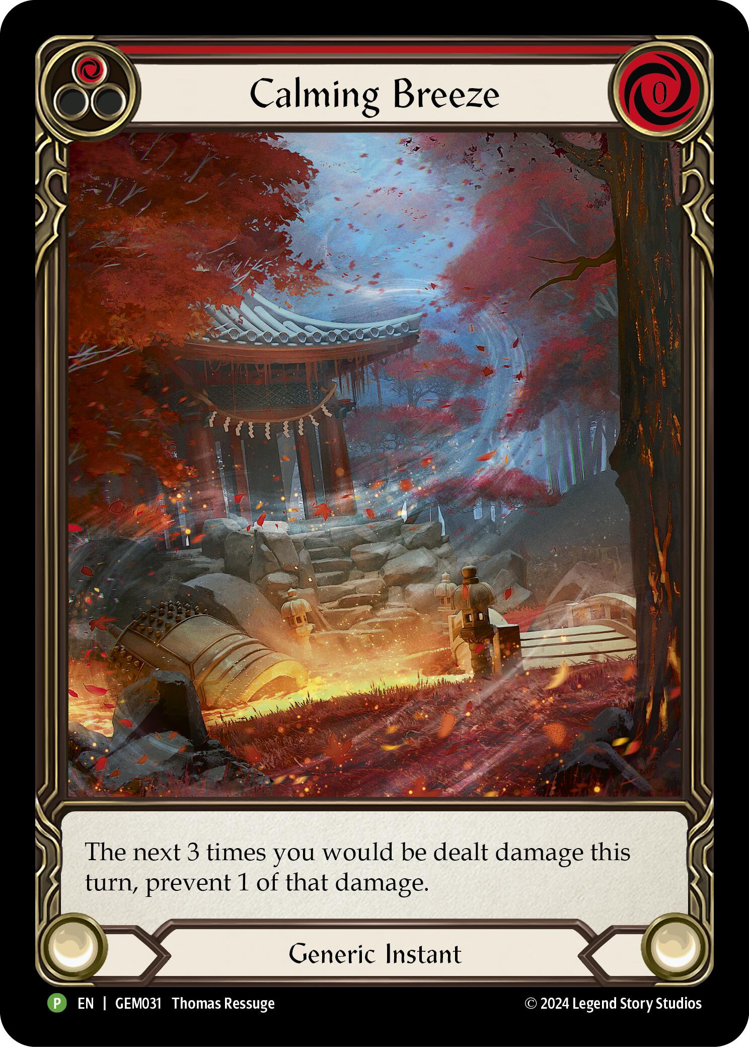 Calming Breeze (Red) [GEM031] (GEM Pack 1)  Rainbow Foil | Devastation Store