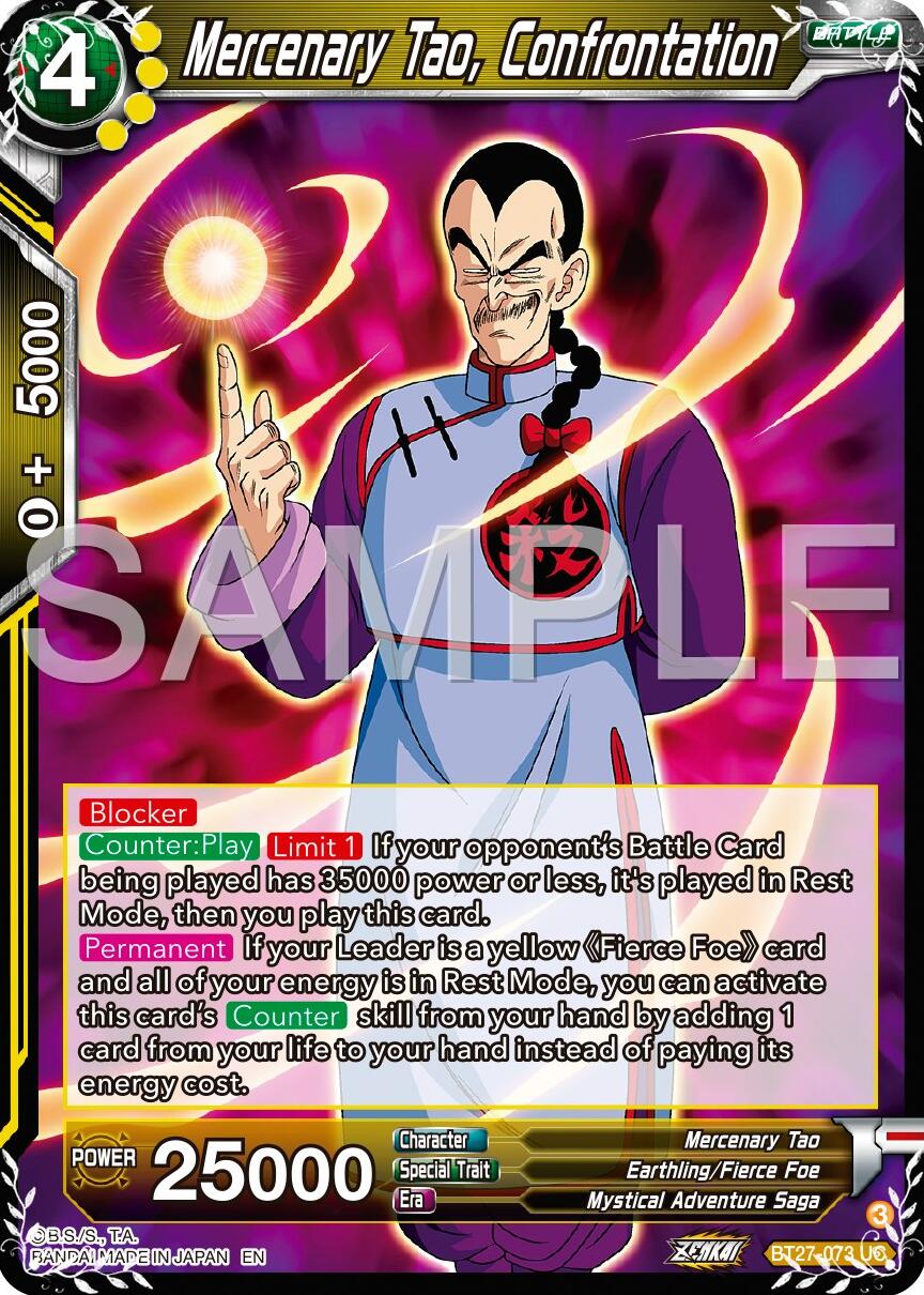 Mercenary Tao, Confrontation (BT27-073) [History of Z] | Devastation Store