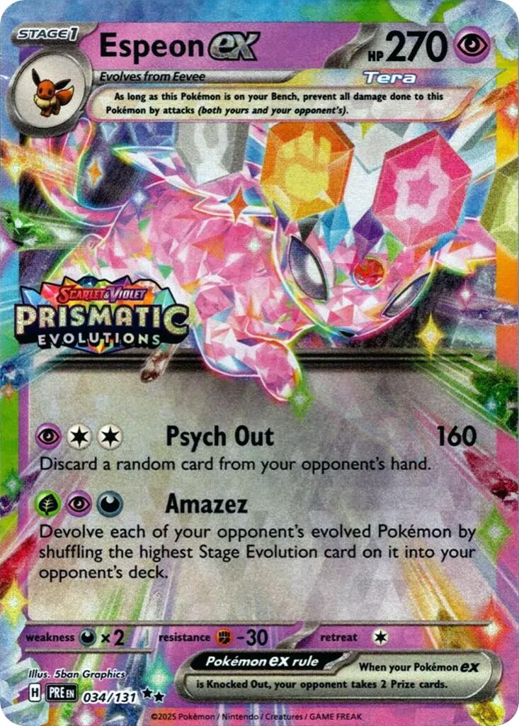 Espeon ex (034/131) (Prismatic Evolutions Stamp) [Scarlet & Violet: Prismatic Evolutions] | Devastation Store
