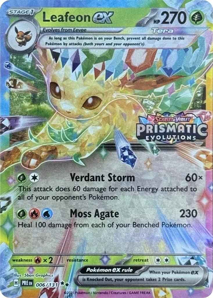 Leafeon ex (006/131) (Prismatic Evolutions Stamp) [Scarlet & Violet: Prismatic Evolutions] | Devastation Store