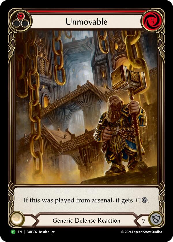 Unmovable (Red) (Extended Art) [FAB306] (Promo)  Rainbow Foil | Devastation Store