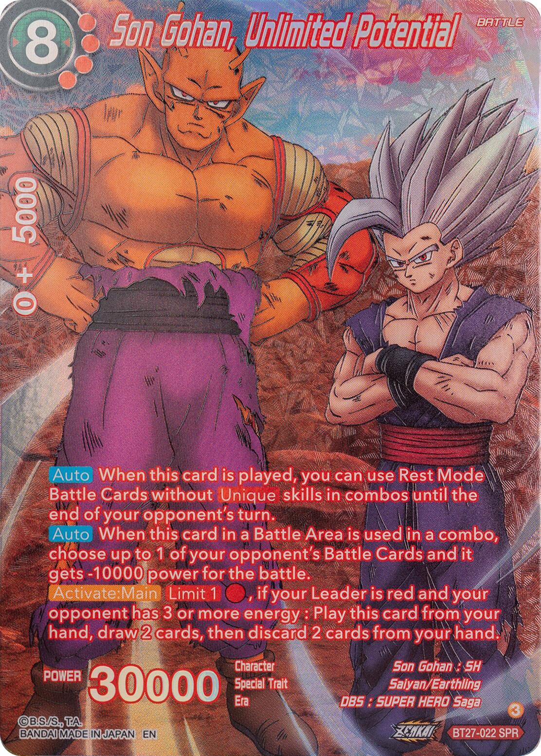 Son Gohan, Unlimited Potential (SPR) (BT27-022) [History of Z] | Devastation Store
