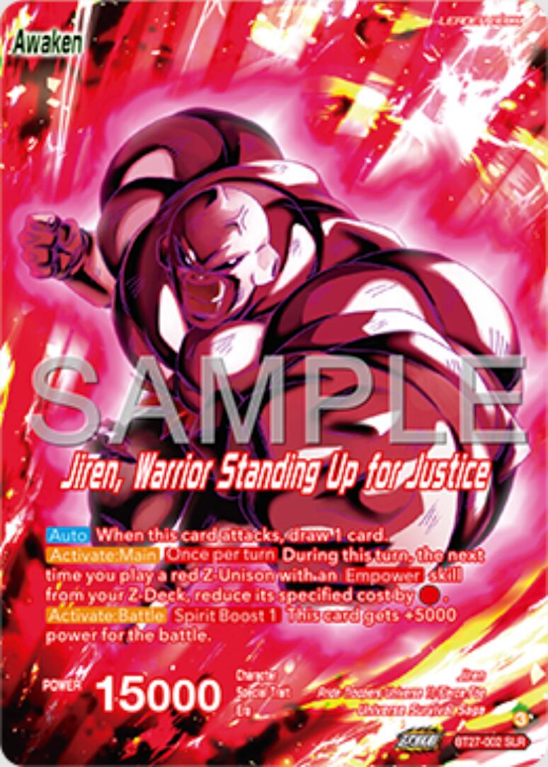 Jiren // Jiren, Warrior Standing Up for Justice (SLR) (BT27-002) [History of Z] | Devastation Store