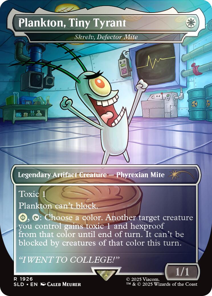 Plankton, Tiny Tyrant - Shrelv, Defector Mite (Rainbow Foil) [Secret Lair Drop Series] | Devastation Store