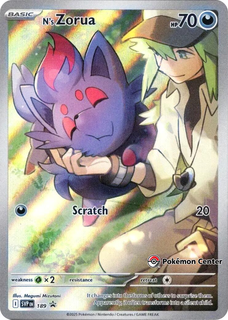 N's Zorua (SVP189) (Pokemon Center Exclusive) [Scarlet & Violet: Black Star Promos] | Devastation Store