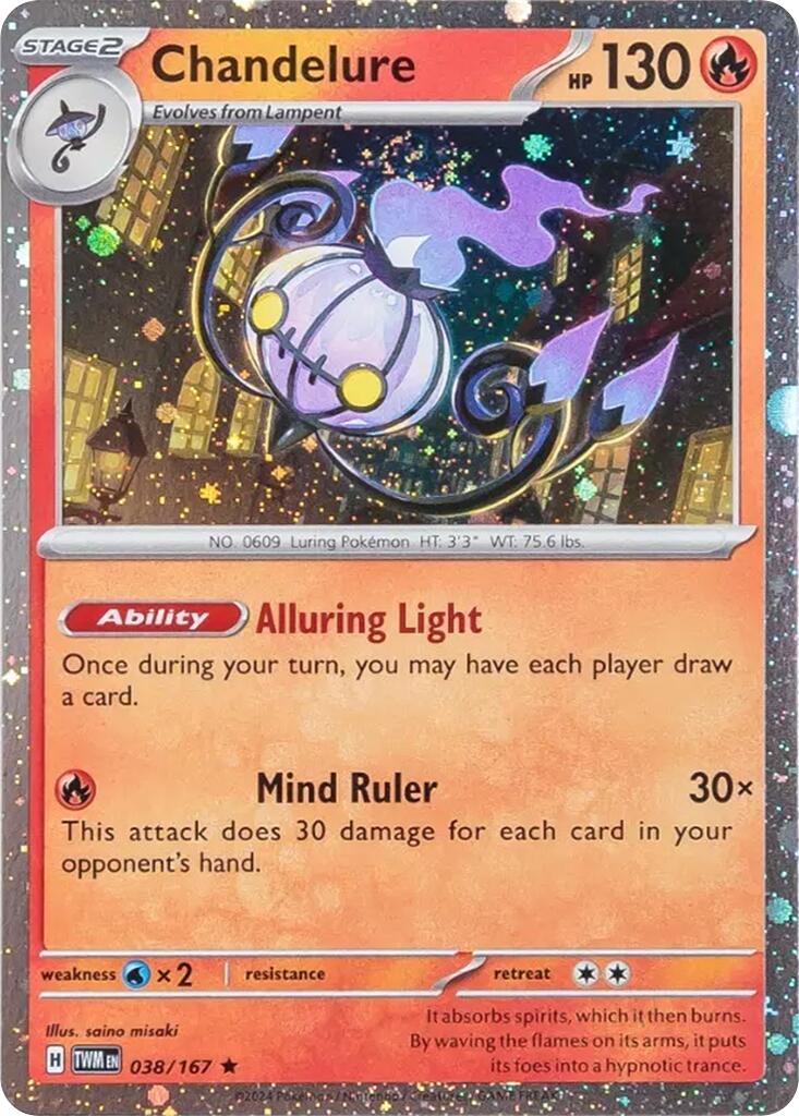 Chandelure (038/167) (Cosmos Holo) [Scarlet & Violet: Twilight Masquerade] | Devastation Store