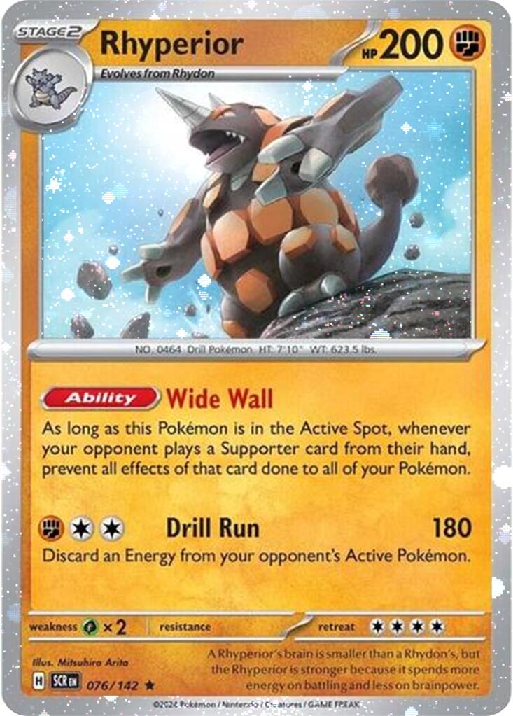 Rhyperior (076/142) (Cosmos Holo) [Scarlet & Violet: Stellar Crown] | Devastation Store
