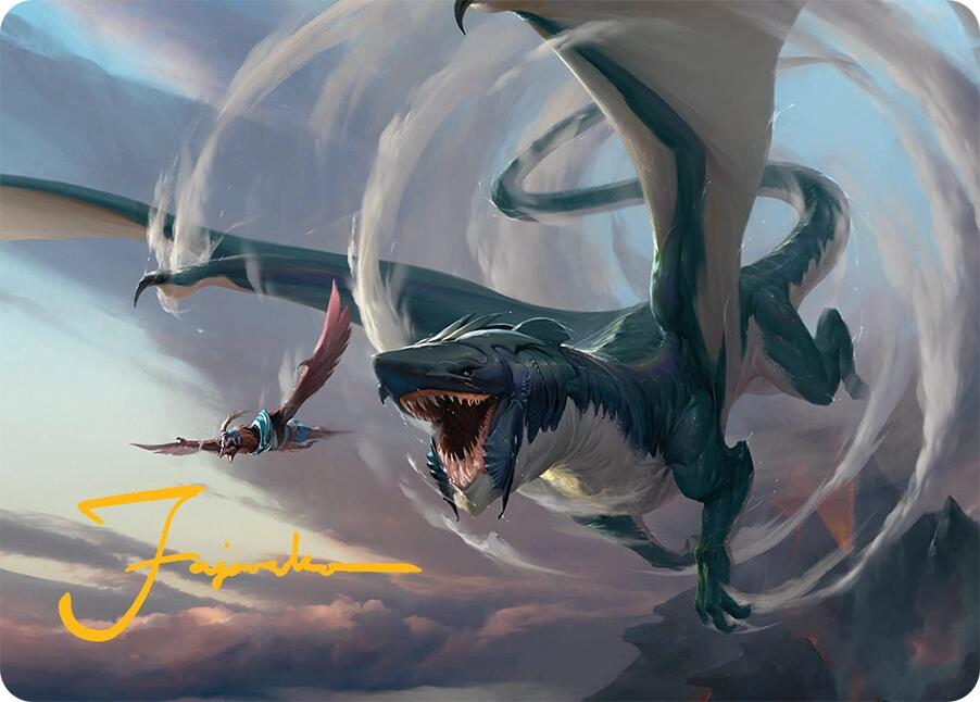 Whirlwing Stormbrood Art Card (27/54) (Gold-Stamped Signature) [Tarkir: Dragonstorm Art Series] | Devastation Store